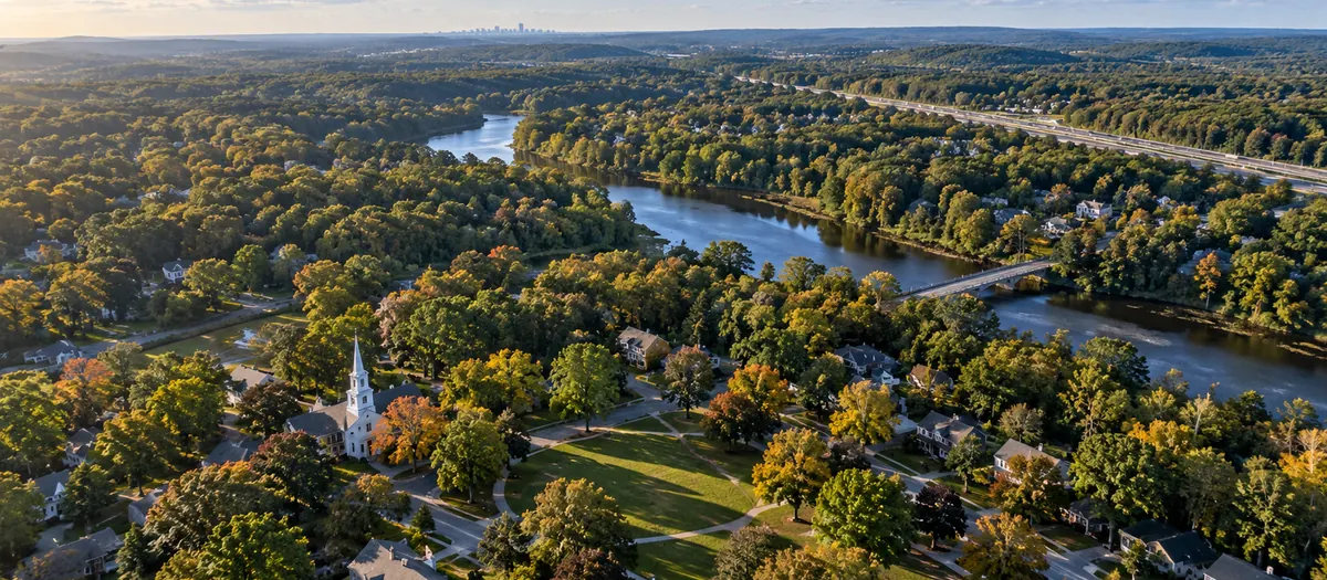 Aerial view of Bellingham, MA