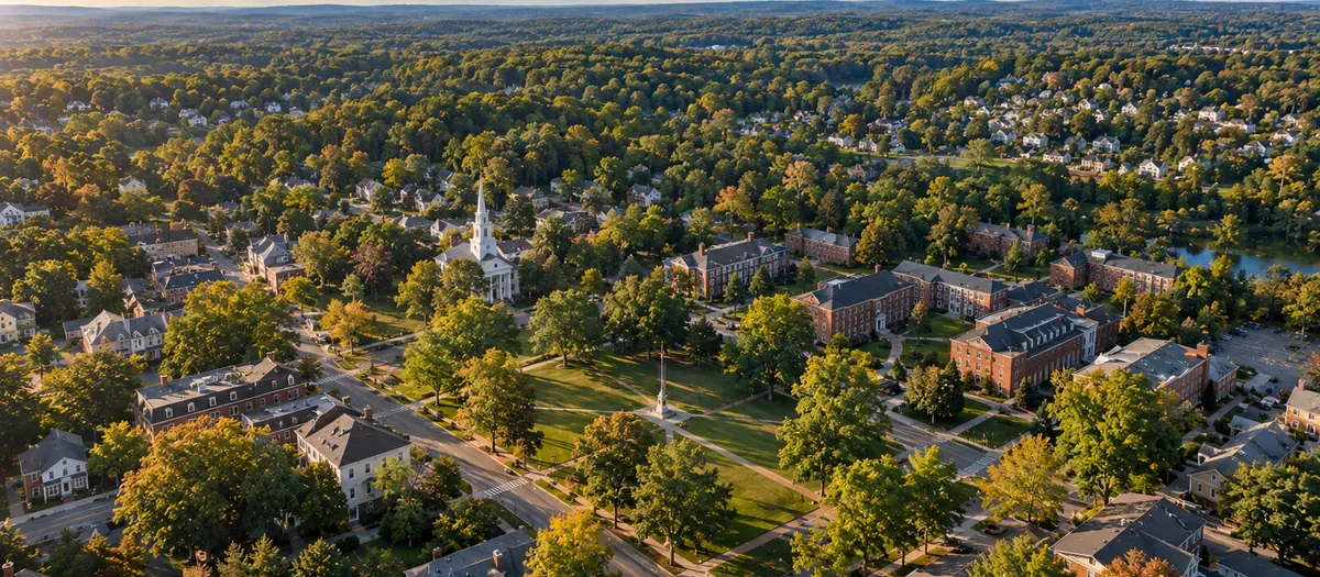 Aerial view of Franklin, MA