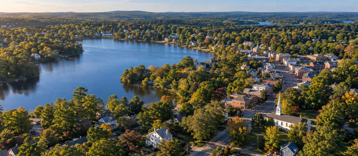 Aerial view of Holliston, MA