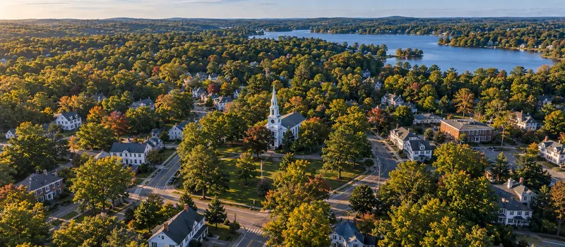 Aerial view of Wrentham, MA